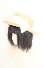 画像1: Amavel / リボンストローハット  シロ O-26-09-02-017-CA-AC-IG-OS (1)