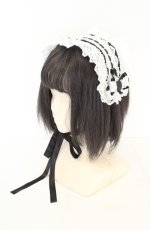 画像1: BABY,THE STARS SHINE BRIGHT / シェリルレーシィヘッドドレス  クロ×シロ O-26-09-02-019-BA-AC-IG-OS (1)