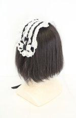 画像2: BABY,THE STARS SHINE BRIGHT / シェリルレーシィヘッドドレス  クロ×シロ O-26-09-02-019-BA-AC-IG-OS (2)