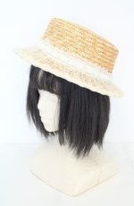 画像1: axes femme / ドビードットチュールストローハット 57.5cm ナチュラル×オフシロ O-26-09-02-022-AX-AC-IG-OS (1)