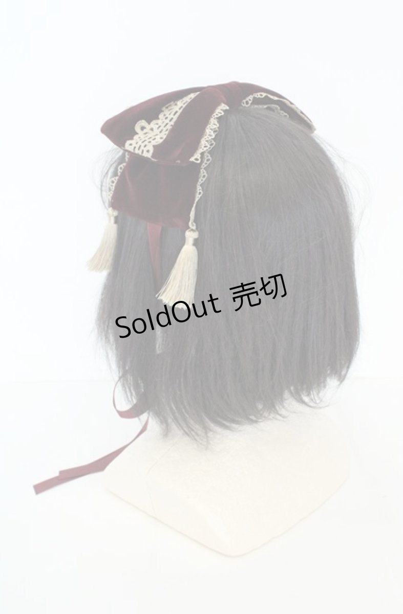 画像2: axes femme kawaii / タッセル付リボンヘッドドレス  ワイン O-26-09-02-024-AX-AC-IG-OS (2)