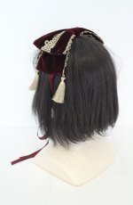 画像2: axes femme kawaii / タッセル付リボンヘッドドレス  ワイン O-26-09-02-024-AX-AC-IG-OS (2)