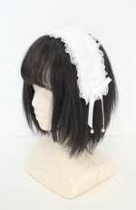 画像1: axes femme / レースアップヘッドドレス  シロ O-26-09-02-025-AX-AC-IG-OS (1)