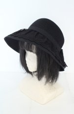 画像1: m petit by misako / リボンストローハット  クロ O-26-09-02-030-LO-AC-IG-OS (1)