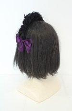 画像2: majoretty / MR*マユロンレースカチューシャ  クロ×パープル O-26-09-02-032-LO-AC-IG-OS (2)