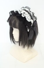 画像1: MorunxMuunaStoik / Libraヘッドドレス  ブラック×ホワイト O-26-09-02-033-GO-ZA-IG-OS (1)