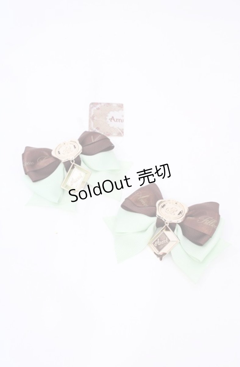 画像1: Amavel / Chocolate D'amourダブルリボンクリップ  ミントグリーン O-26-09-02-036-CA-AC-IG-OS (1)