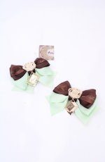 画像1: Amavel / Chocolate D'amourダブルリボンクリップ  ミントグリーン O-26-09-02-036-CA-AC-IG-OS (1)