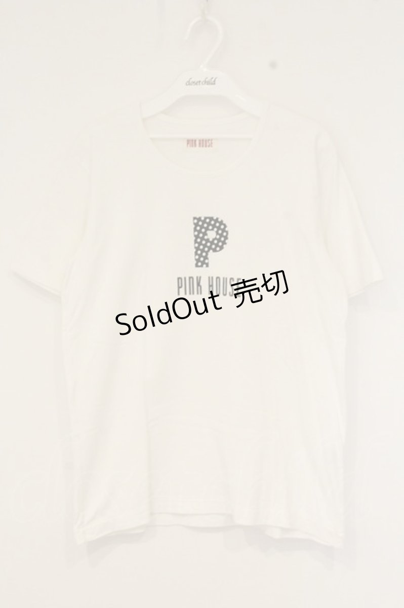 画像1: PINK HOUSE / 水玉ＰロゴＴシャツ M シロ O-26-09-03-033-LO-TO-OW-OS (1)