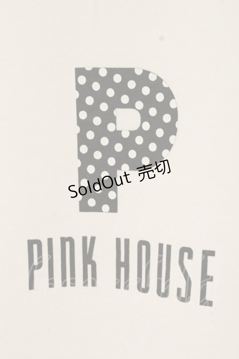 画像2: PINK HOUSE / 水玉ＰロゴＴシャツ M シロ O-26-09-03-033-LO-TO-OW-OS (2)