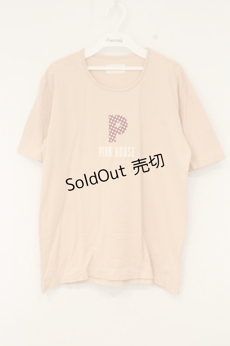 画像1: PINK HOUSE / 水玉ＰロゴＴシャツ M ピンク O-26-09-03-034-LO-TO-OW-OS (1)