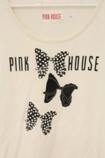 画像2: PINK HOUSE / ロゴプリント半袖カットソー  シロ O-26-09-03-037-LO-TO-OW-OS (2)