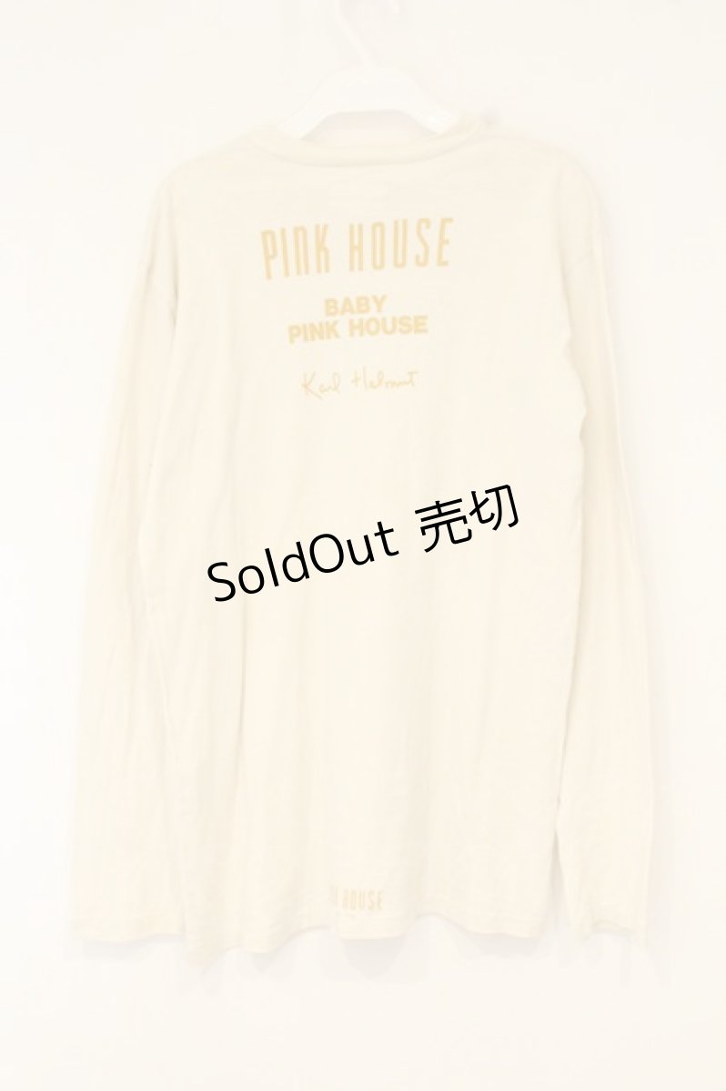 画像4: PINK HOUSE / ロゴ使い長袖カットソー  アイボリー O-26-09-03-050-LO-TO-OW-OS (4)