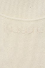 画像2: INGEBORG / ロゴ刺繍使い半袖ニットソー  オフシロ O-26-09-03-056-LO-TO-OW-OS (2)