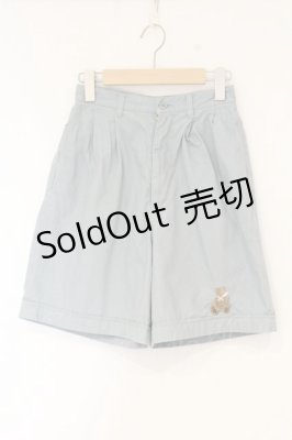 Preview of クマ刺繍ショートパンツ  ブルー