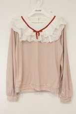 画像1: Rose Marie seoir / ヨーク切り替えフリルカットソー  ピンク O-26-09-03-009-LO-TO-OW-OS (1)