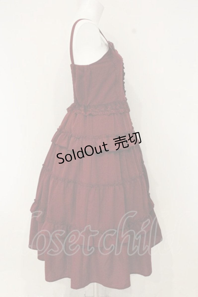 画像3: axes femme kawaii / フリルティアードワンピース M ワイン O-26-09-03-070-AX-OP-OW-OS (3)