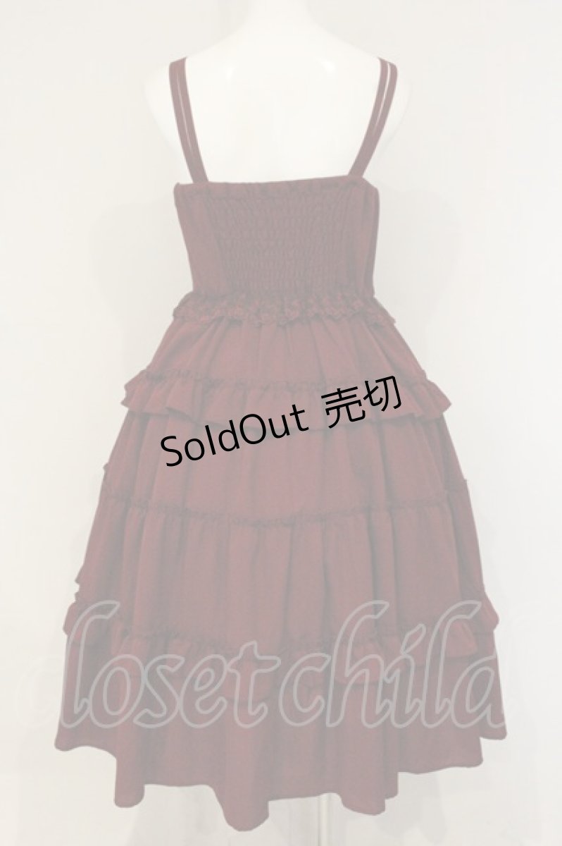 画像4: axes femme kawaii / フリルティアードワンピース M ワイン O-26-09-03-070-AX-OP-OW-OS (4)