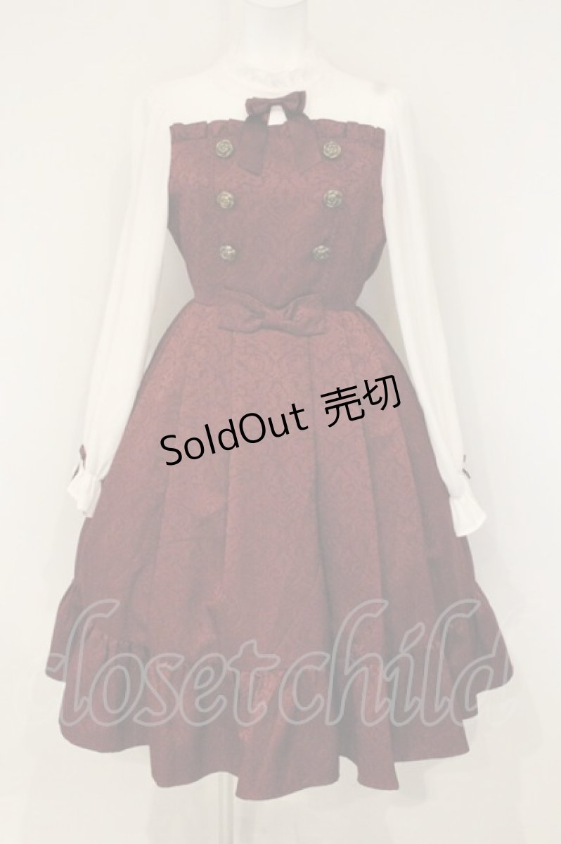 画像1: axes femme kawaii / クラシカルワンピース M ワイン O-26-09-03-075-AX-OP-OW-OS (1)