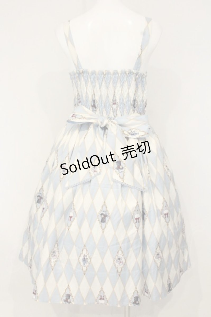 画像5: axes femme kawaii / ダイヤ柄ジャンスカ M サックス O-26-09-03-076-AX-OP-OW-OS (5)