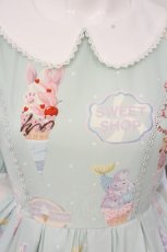 画像2: axes femme kawaii / アイス柄半袖ワンピース M グリーン O-26-09-03-078-AX-OP-OW-OS (2)