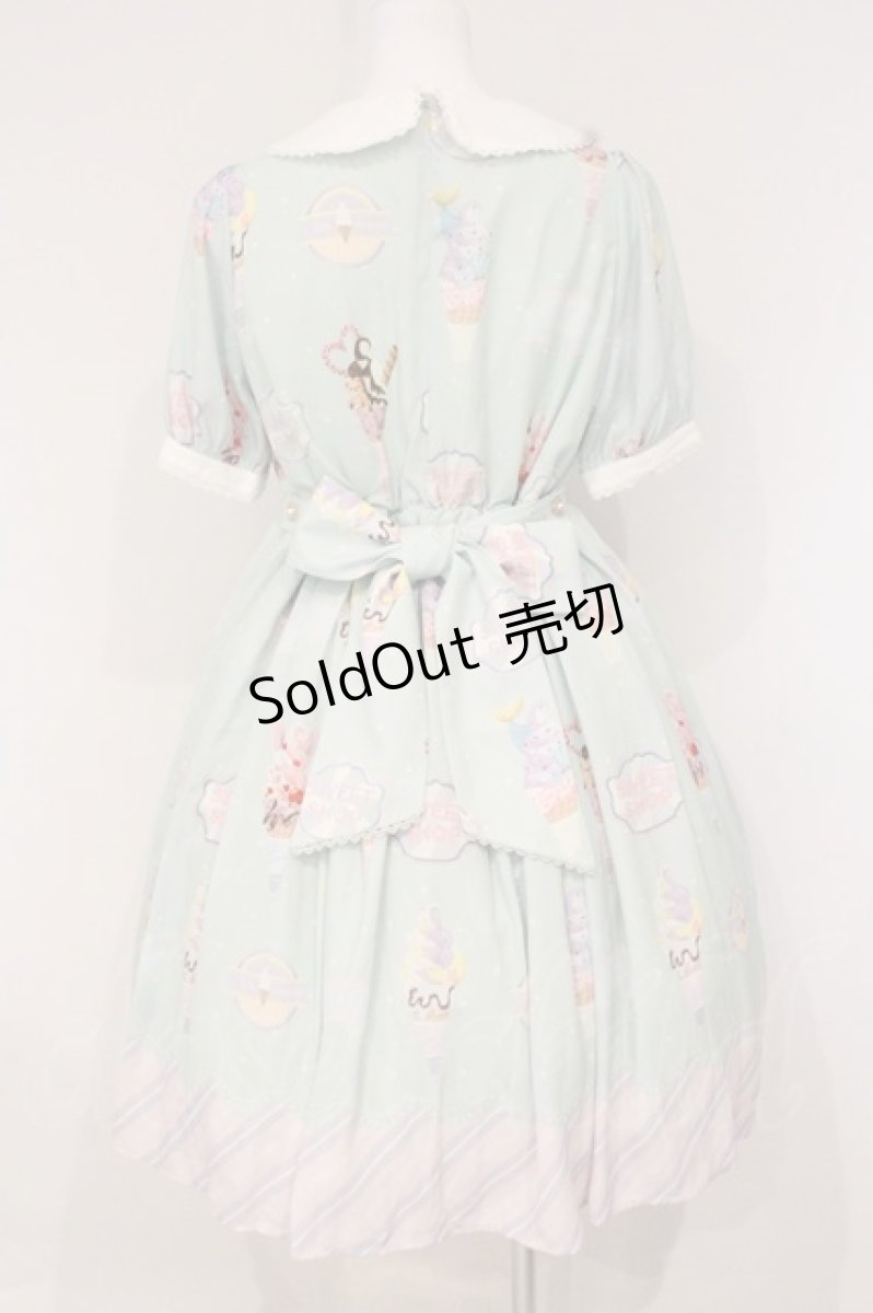 画像5: axes femme kawaii / アイス柄半袖ワンピース M グリーン O-26-09-03-078-AX-OP-OW-OS (5)