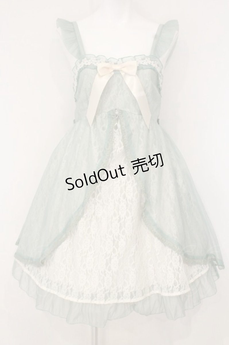 画像1: axes femme kawaii / レーシージャンパースカート M グリーン O-26-09-03-084-AX-OP-OW-OS (1)