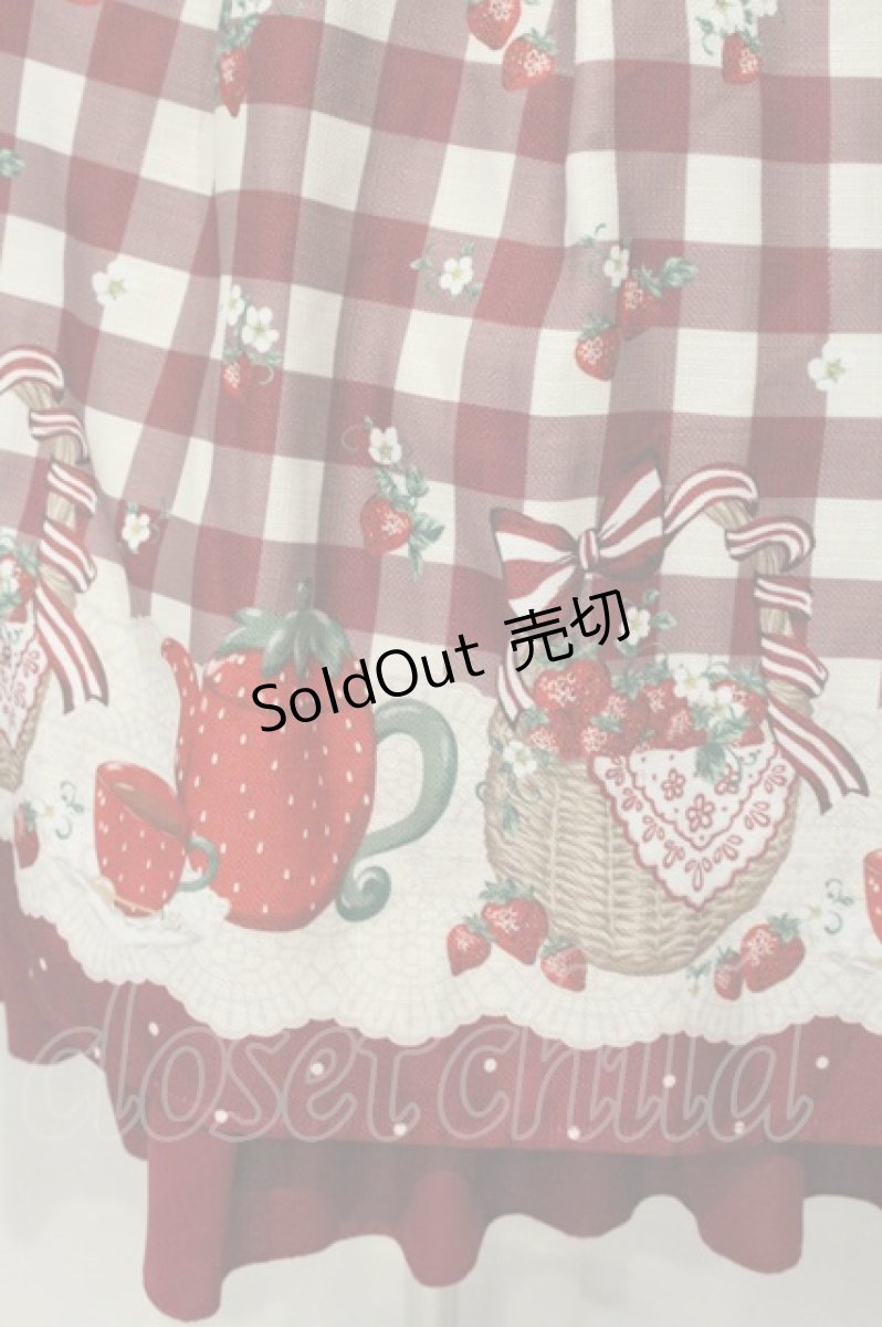 画像3: axes femme kawaii / ベリーズピクニックジャンパースカート M アカ O-26-09-03-085-AX-OP-OW-OS (3)