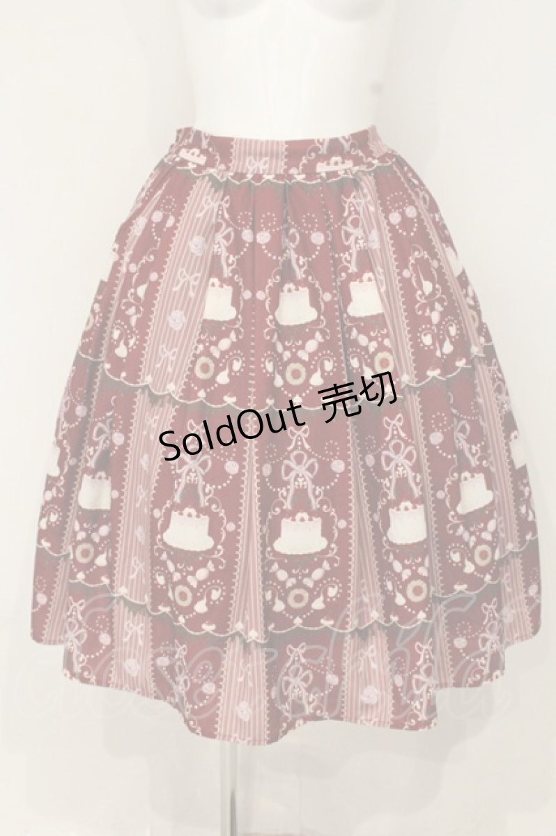 画像1: axes femme kawaii / お菓子柄スカート M ワイン O-26-09-03-086-AX-SK-OW-OS (1)