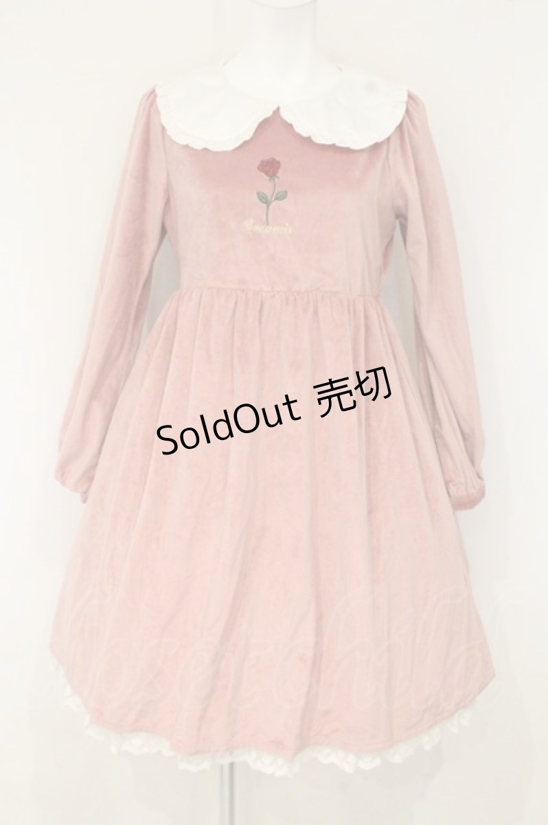 画像1: axes femme kawaii / ローズ刺繍ワンピース M ピンク O-26-09-03-089-AX-OP-OW-OS (1)