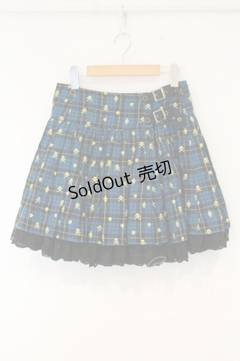 画像1: ALGONQUINS / スカルチェックラップスカート F ブルー O-26-09-03-016-AL-SK-OW-OS (1)