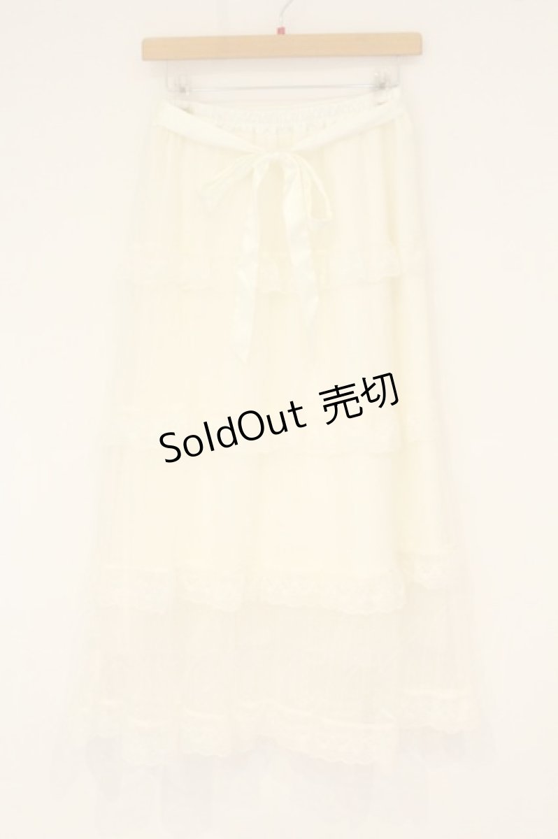画像1: axes femme POETIQUE / ドットチュールティアードスカート M キナリ O-26-09-04-034-AX-SK-OW-OS (1)