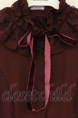 画像2: axes femme kawaii / 姫袖フリルブラウス M ワイン O-26-09-04-044-AX-BL-OW-OS (2)