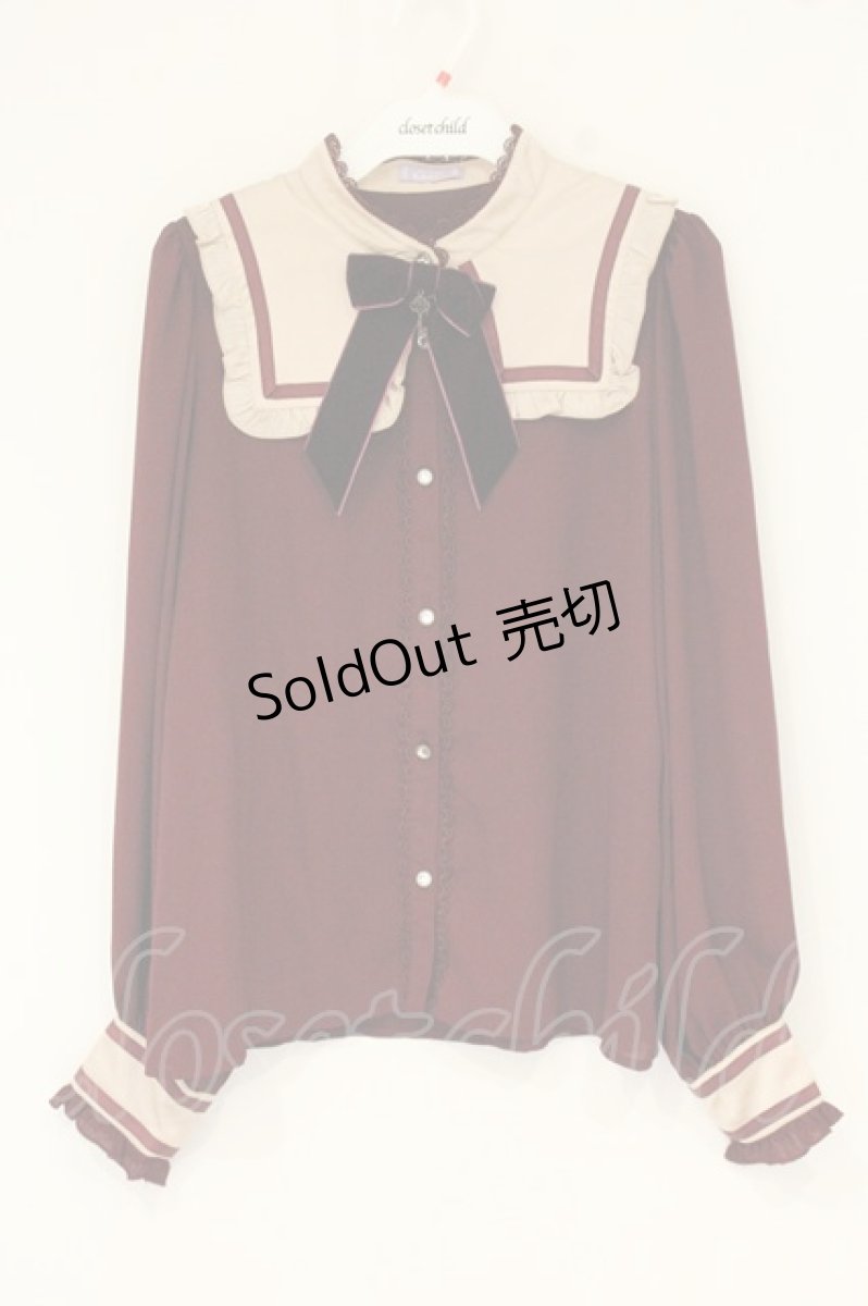 画像1: axes femme kawaii / ホーリーブラウス M ワイン O-26-09-04-050-AX-TS-OW-OS (1)