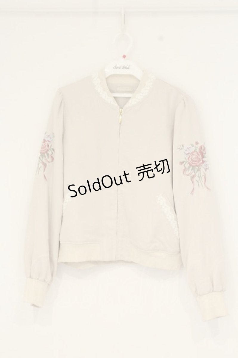 画像1: axes femme POETIQUE / ブーケ刺繍ブルゾン M キナリ O-26-09-04-051-AX-TO-OW-OS (1)