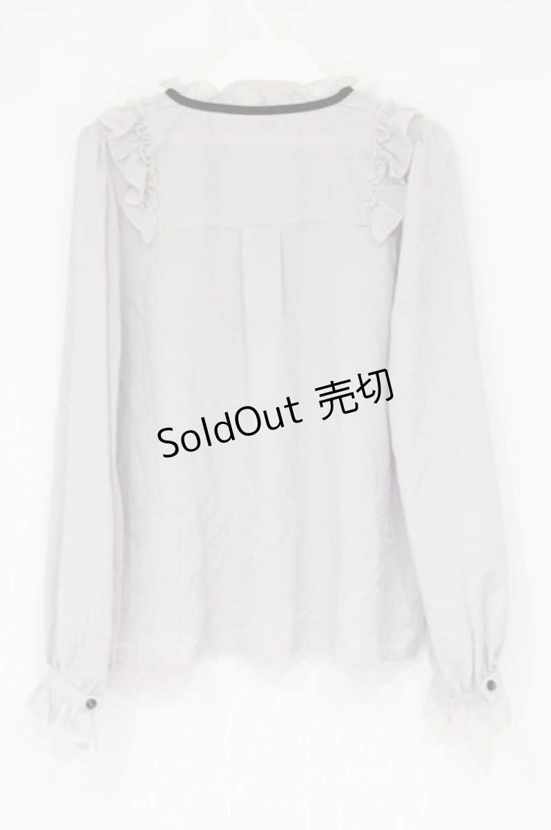 画像3: axes femme POETIQUE / リボンブローチ付きブラウス M グレー O-26-09-04-054-AX-BL-OW-OS (3)