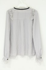 画像3: axes femme POETIQUE / リボンブローチ付きブラウス M グレー O-26-09-04-054-AX-BL-OW-OS (3)