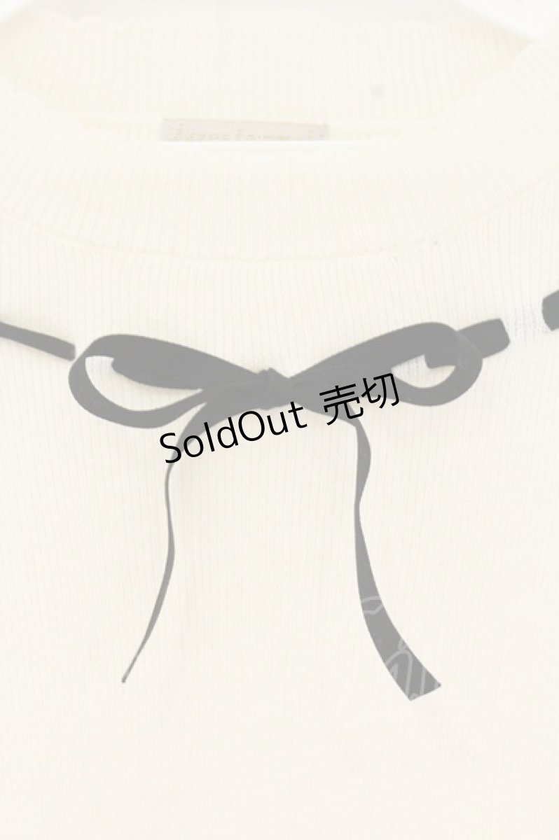 画像2: axes femme POETIQUE / リボン通しニットプルオーバー M キナリ O-26-09-04-055-AX-TO-OW-OS (2)