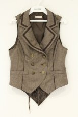 画像1: axes femme POETIQUE / バックレースデザインベスト M ブラウン O-26-09-04-057-AX-TO-OW-OS (1)