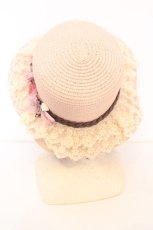 画像3: axes femme / 巻きバラレースカンカン帽 57cm ピンク O-26-09-04-1009-AX-AC-IG-OS (3)