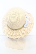 画像3: axes femme / 巻きバラレースカンカン帽  アイボリー O-26-09-04-1010-AX-AC-IG-OS (3)