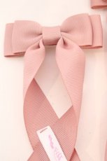 画像2: LOTUS ribbon / グログランリボンロングツインテールリボンバレッタ  ピンク O-26-09-04-1011-LO-AC-IG-OS (2)