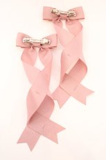 画像3: LOTUS ribbon / グログランリボンロングツインテールリボンバレッタ  ピンク O-26-09-04-1011-LO-AC-IG-OS (3)