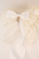 画像2: LOTUS ribbon / ツインテールリボンバレッタ  シロ レース×サテン O-26-09-04-1012-LO-ZA-IG-OS (2)