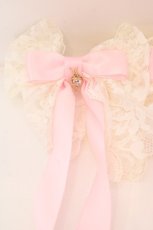画像2: LOTUS ribbon / ツインテールリボンバレッタ  ピンク レース×サテン O-26-09-04-1013-LO-ZA-IG-OS (2)