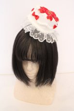 画像1: CHELSEA / ハートケーキミニハット  シロ×アカ O-26-09-04-1002-LO-AC-IG-OS (1)
