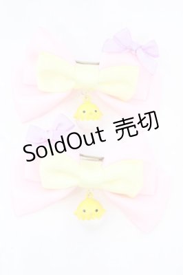 Preview of ツインリボンバレッタ  ピンク×イエロー ひよこ