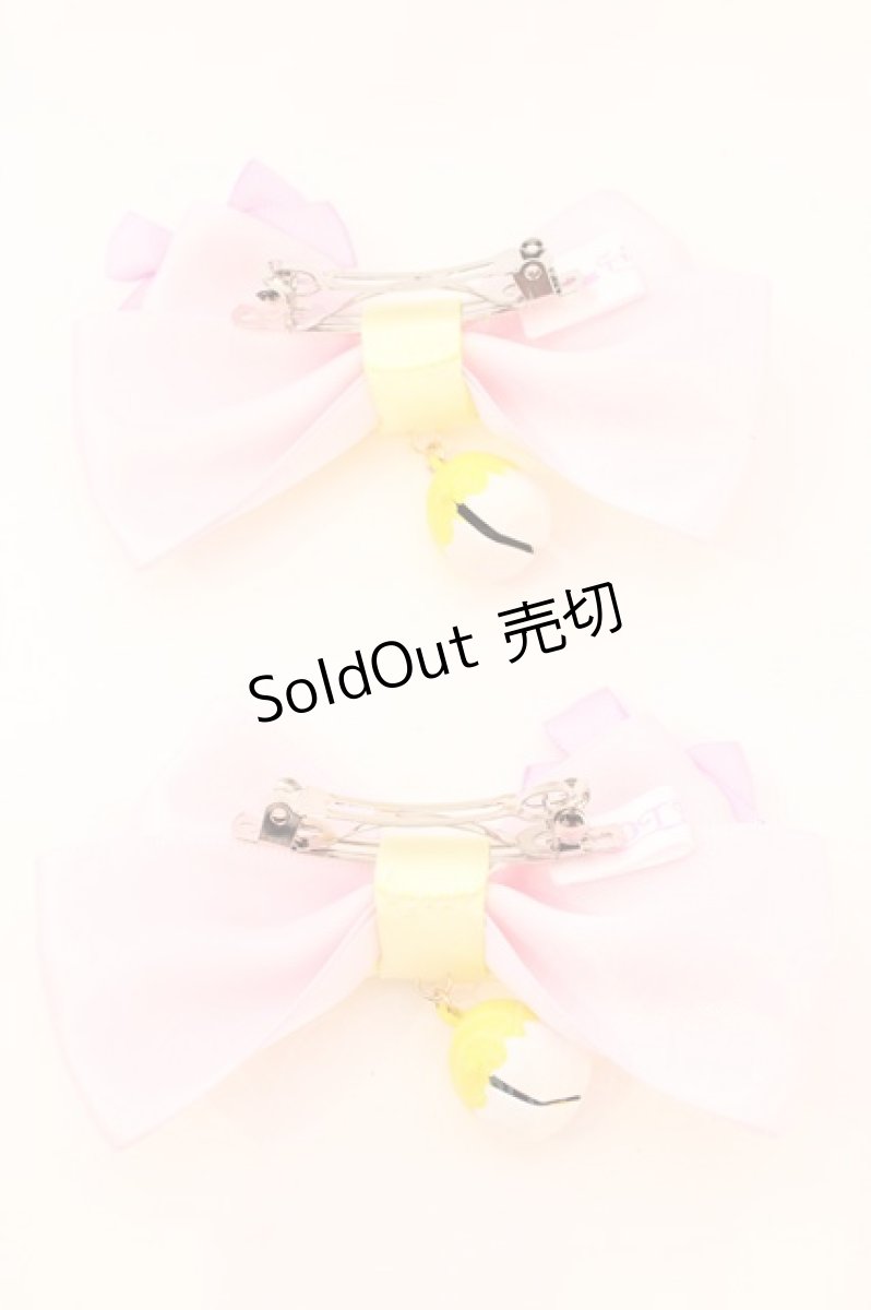 画像3: LOTUS ribbon / ツインリボンバレッタ  ピンク×イエロー ひよこ O-26-09-04-1014-LO-AC-IG-OS (3)