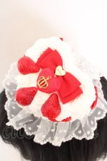 画像2: CHELSEA / ハートケーキミニハット  シロ×アカ O-26-09-04-1002-LO-AC-IG-OS (2)