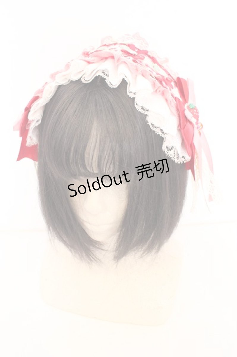 画像1: fancy doll / いちごギンガムチェックヘッドドレス  アカ O-26-09-04-1003-LO-AC-IG-OS (1)